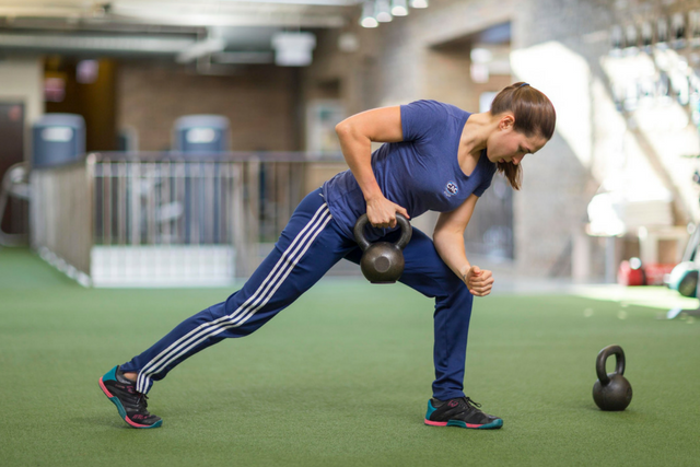 Nikki Veit Kettlebell Row with kettlebells