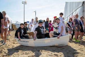 Polar Plunge Kids in boat